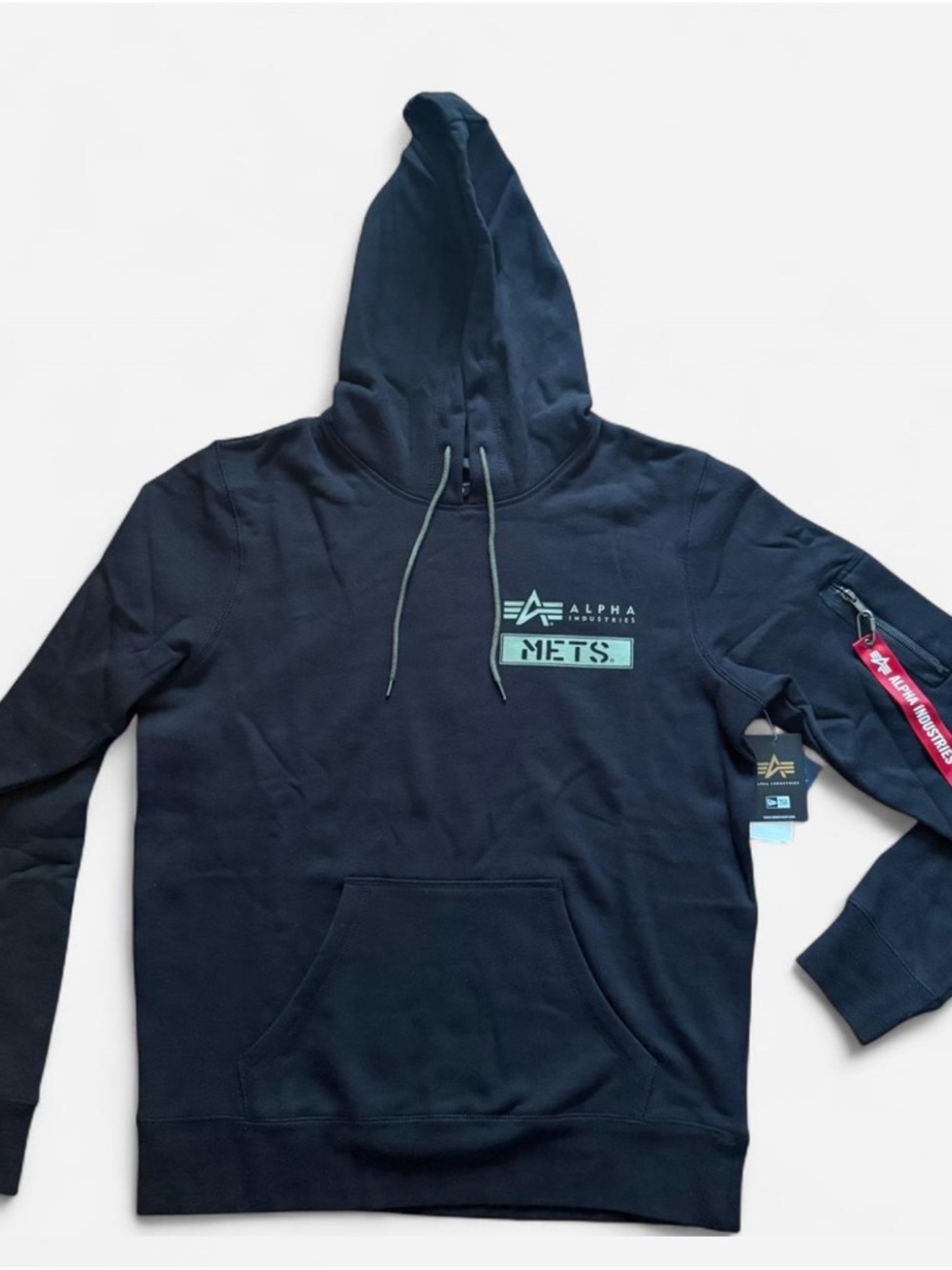 Alpha Industries Black Mets Logo Pullover Hoodie
